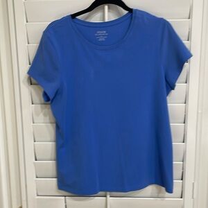 Chico’s The Ultimate Tee, Periwinkle size 2, same as 12/14. Short Sleeves.